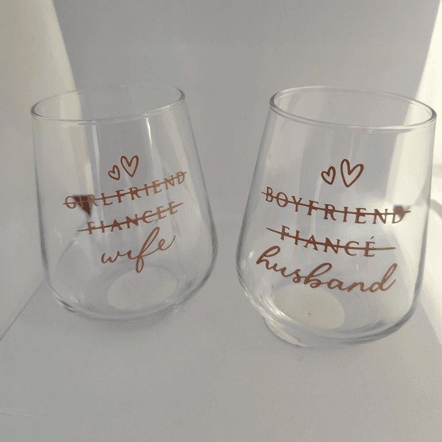Husband &amp; Wife Wine Glass Set